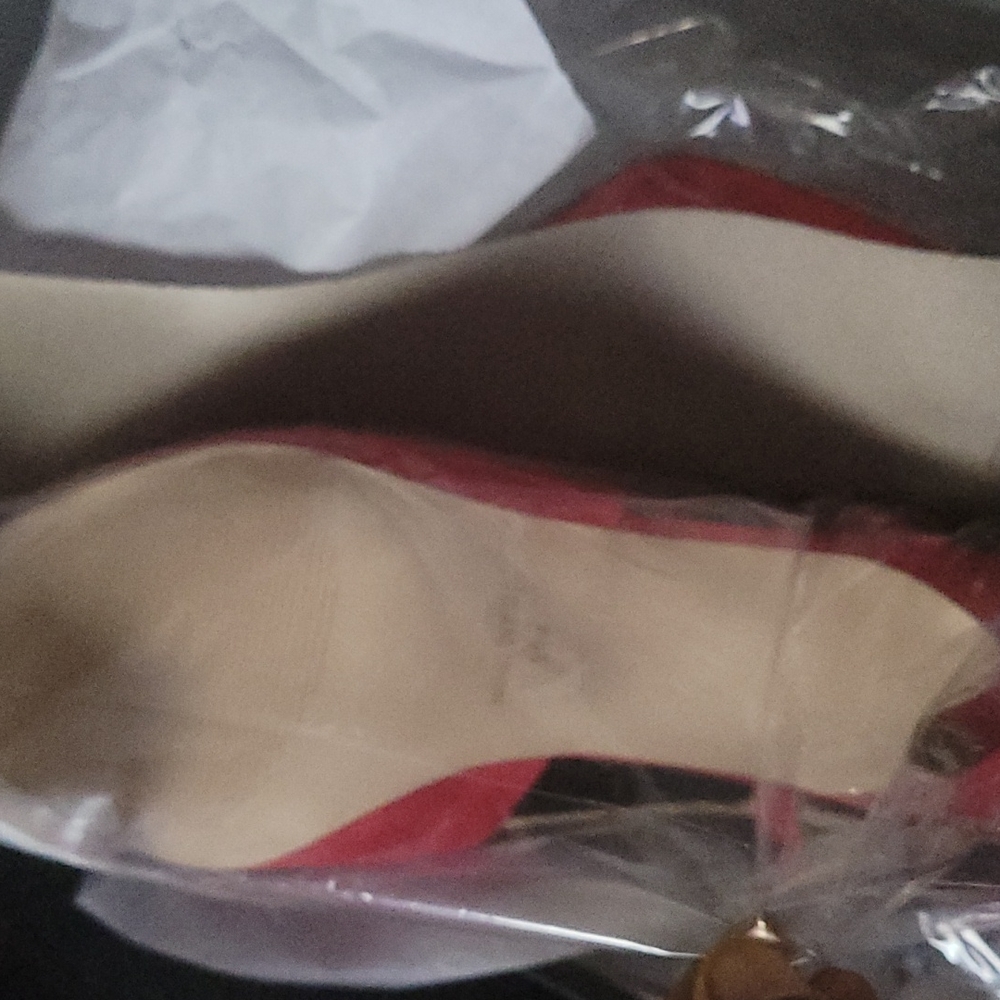 Nine West Elisa Red Suede Slingback Pumps 11M Heel New - Picture 6 of 10